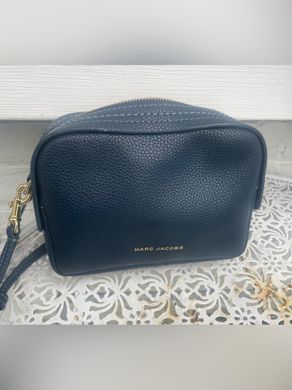 Marc Jacobs navy Pebbled Leather Crossbody Bag